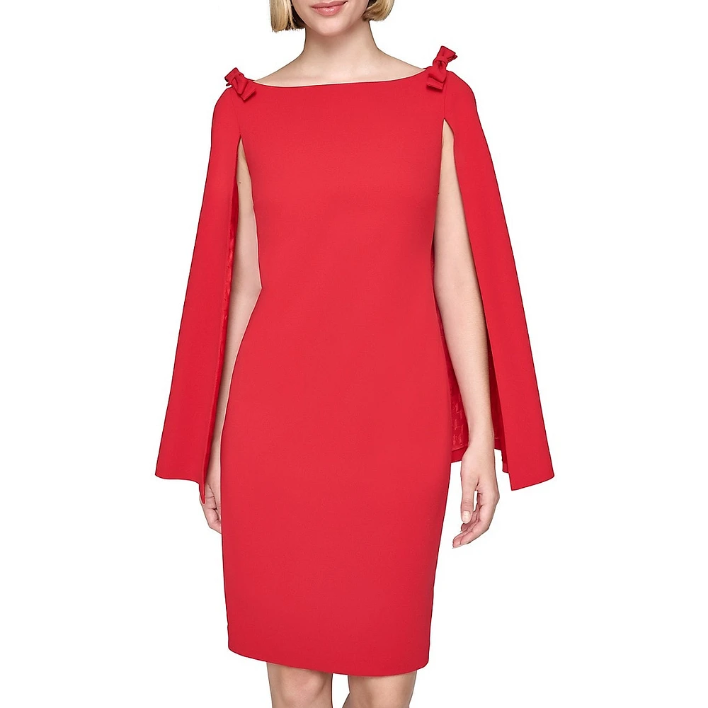 Cape & Bows Scuba Crepe Sheath Dress