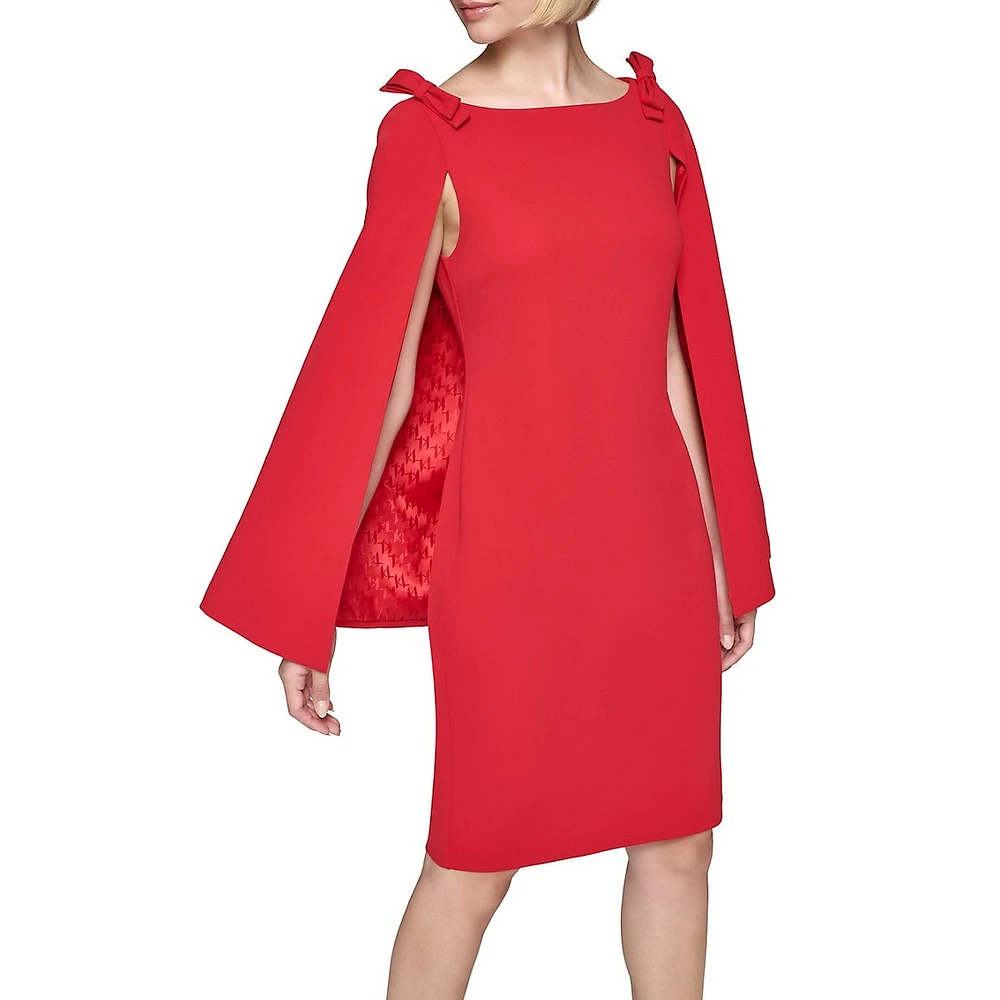 Cape & Bows Scuba Crepe Sheath Dress