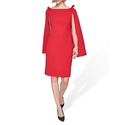 Cape & Bows Scuba Crepe Sheath Dress