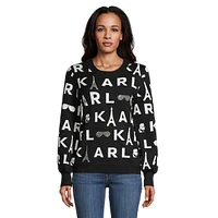 Rhinestone-Embellished Karl Icon Sweater