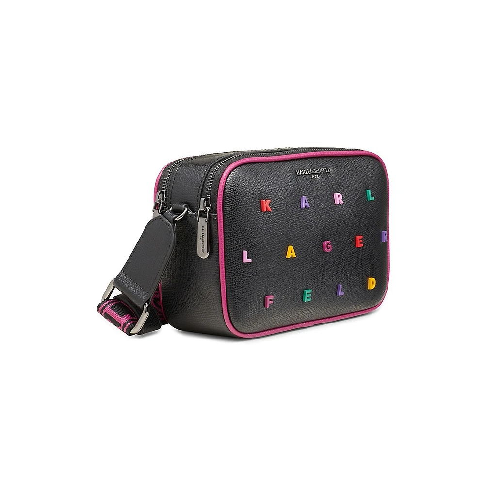 Maybelle Logo Lettering Camera Crossbody Bag