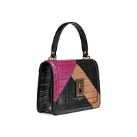 Simone Embossed Colourblock Leather Crossbody Bag