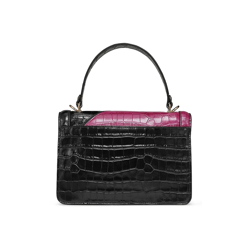 Simone Embossed Colourblock Leather Crossbody Bag