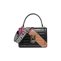 Simone Embossed Colourblock Leather Crossbody Bag