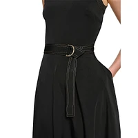 Silky Crepe Hanky-Hem Midi Dress