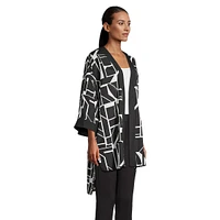 Geo-Print Robe-Style Topper