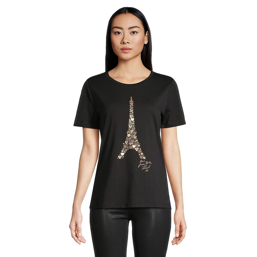 Sequin Eiffel Tower T-Shirt