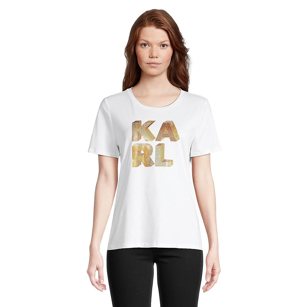 Karl Sequin-Logo T-Shirt