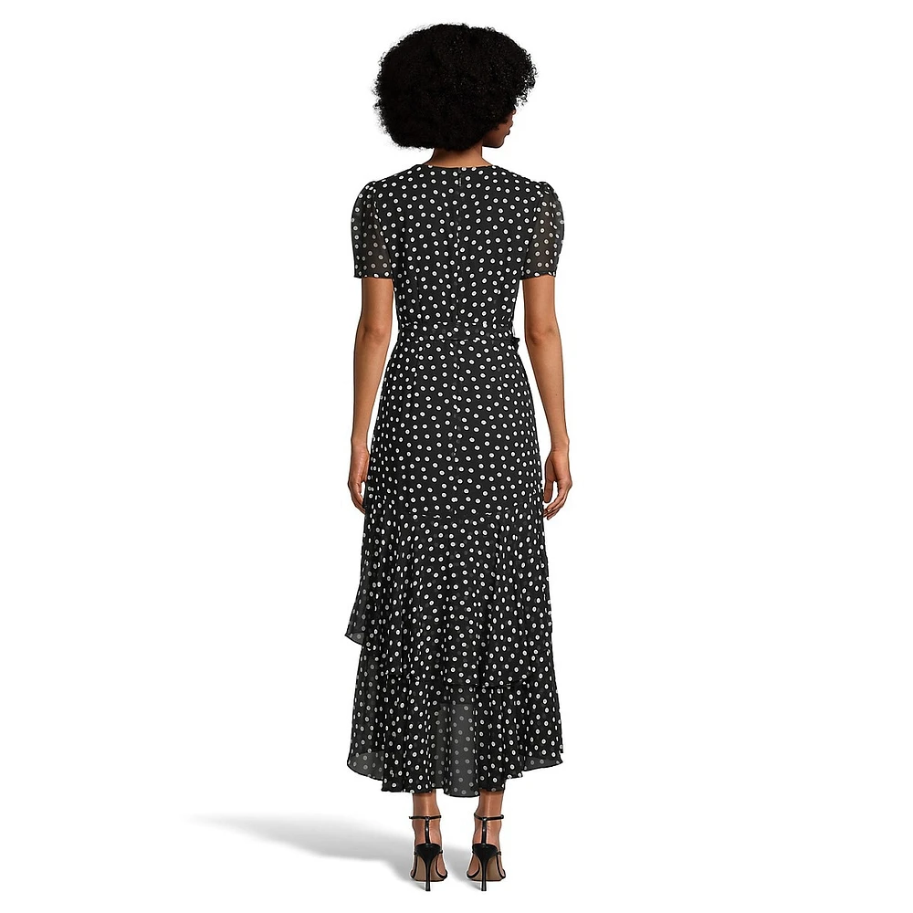 Tiered Polka Dot Midi Dress