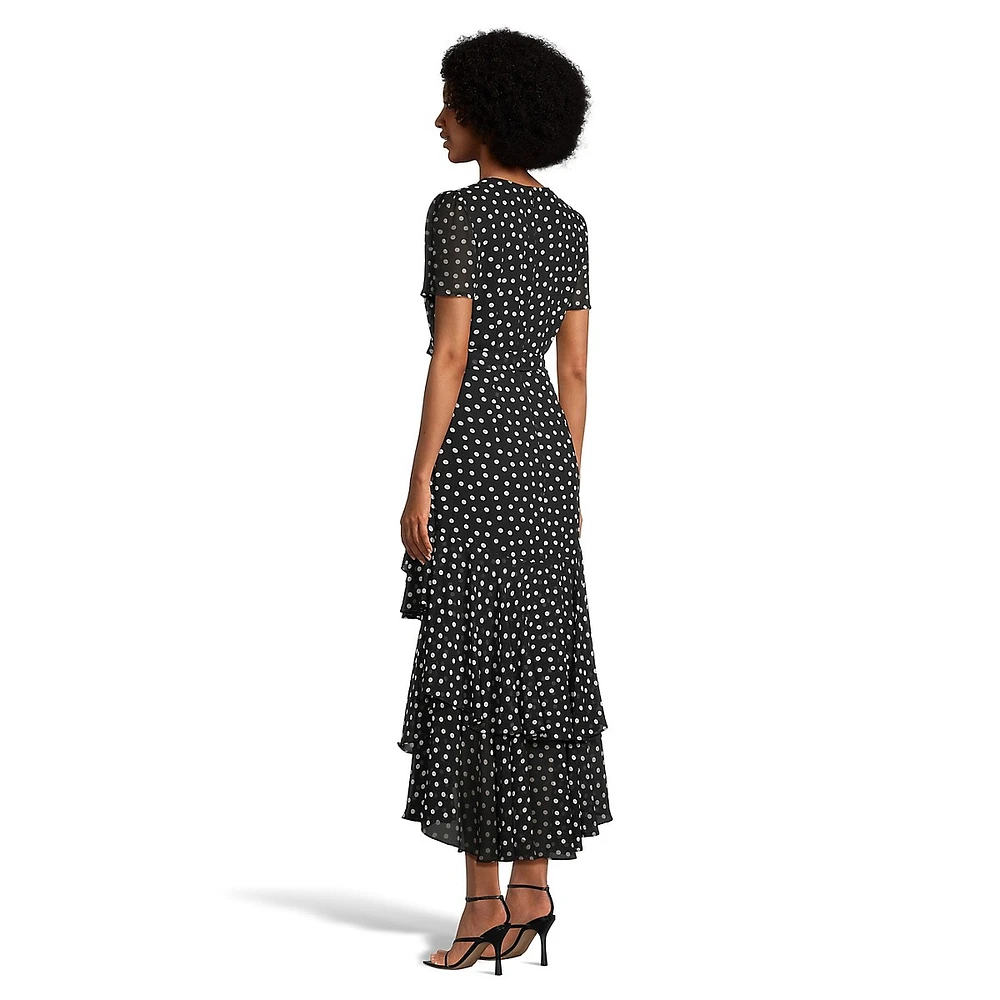 Tiered Polka Dot Midi Dress