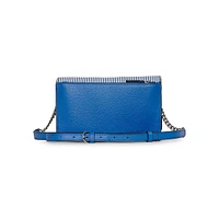 Lourdes Rhinestone-Logo Leather Crossbody Bag