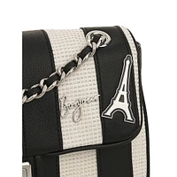 Agyness Striped Leather Shoulder Bag