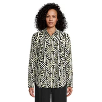 Geo-Print High-Low Shirt