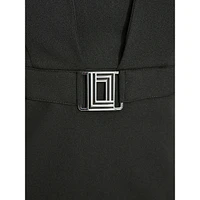 Squareneck Scuba Crepe Sheath Dress