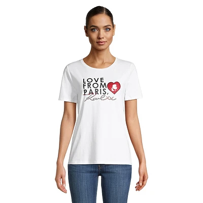 Sequin Heart Patch T-Shirt