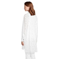 Sheer Logo Lace Tunic Blouse