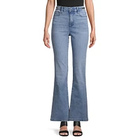 Chain-Detailed Flared-Leg Jeans