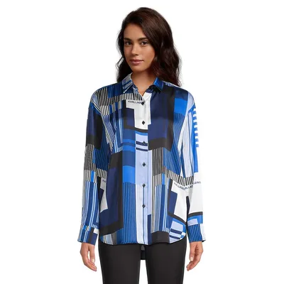 Distorted-Print Shirt