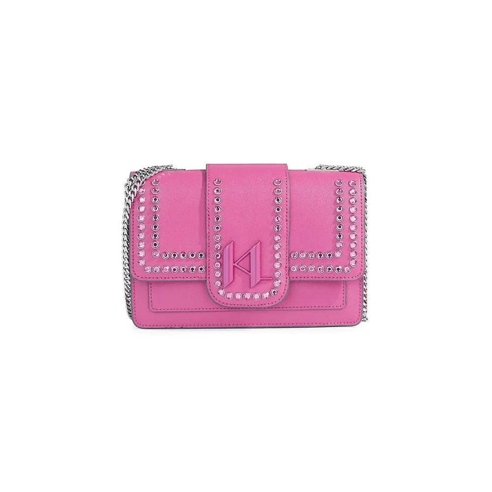 Medium Corinne Embellished Leather Shoulder Bag