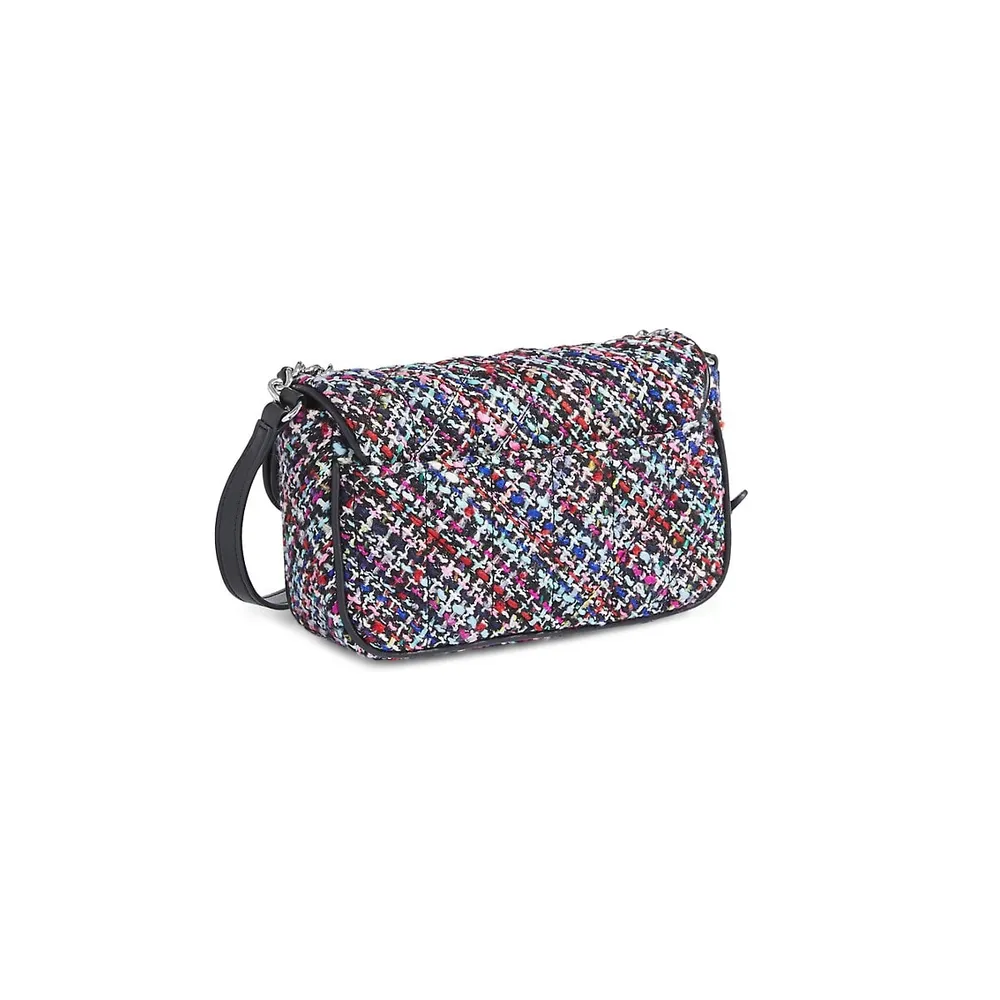 Agyness Embellished Tweed Crossbody Bag