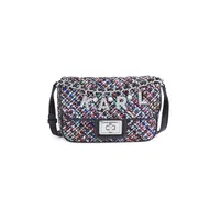 Agyness Embellished Tweed Crossbody Bag