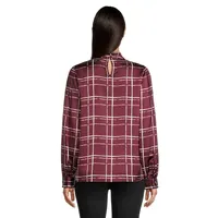 Karl Windowpane Check Blouse