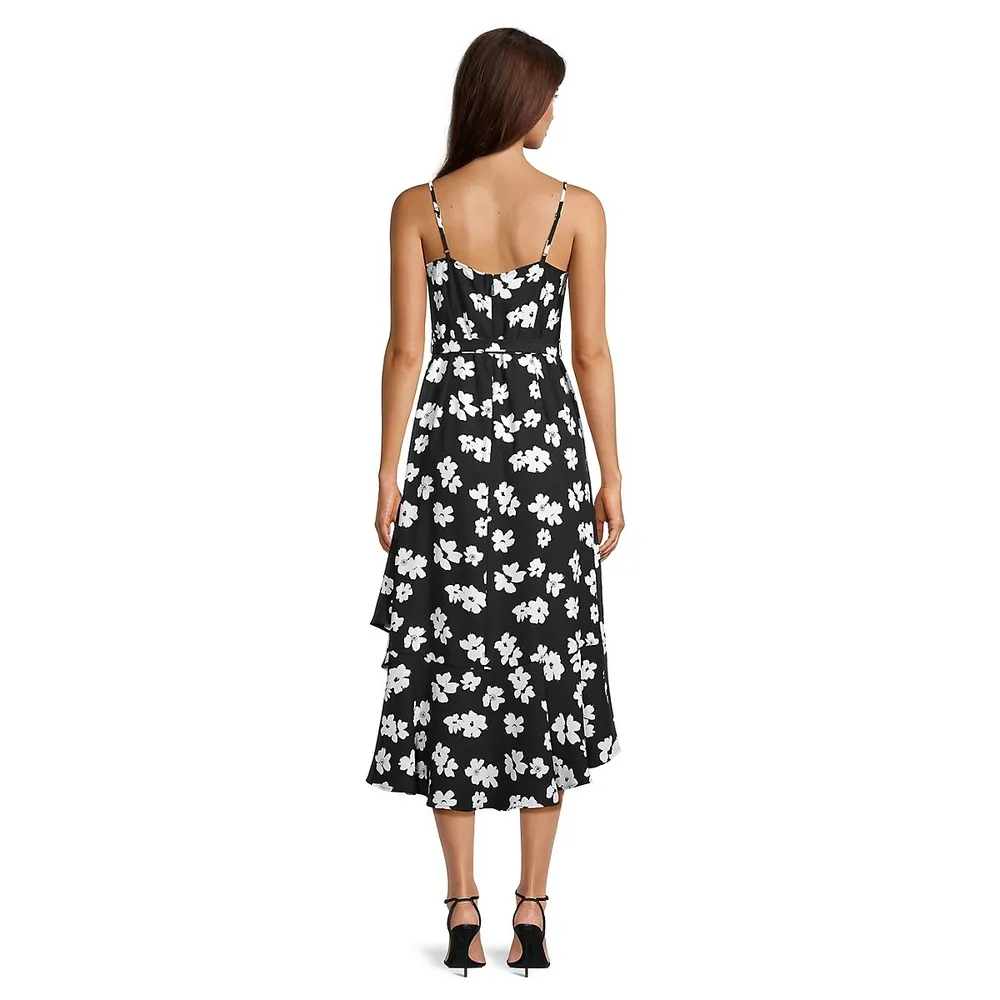 Floral Fit-and-Flare Midi Dress