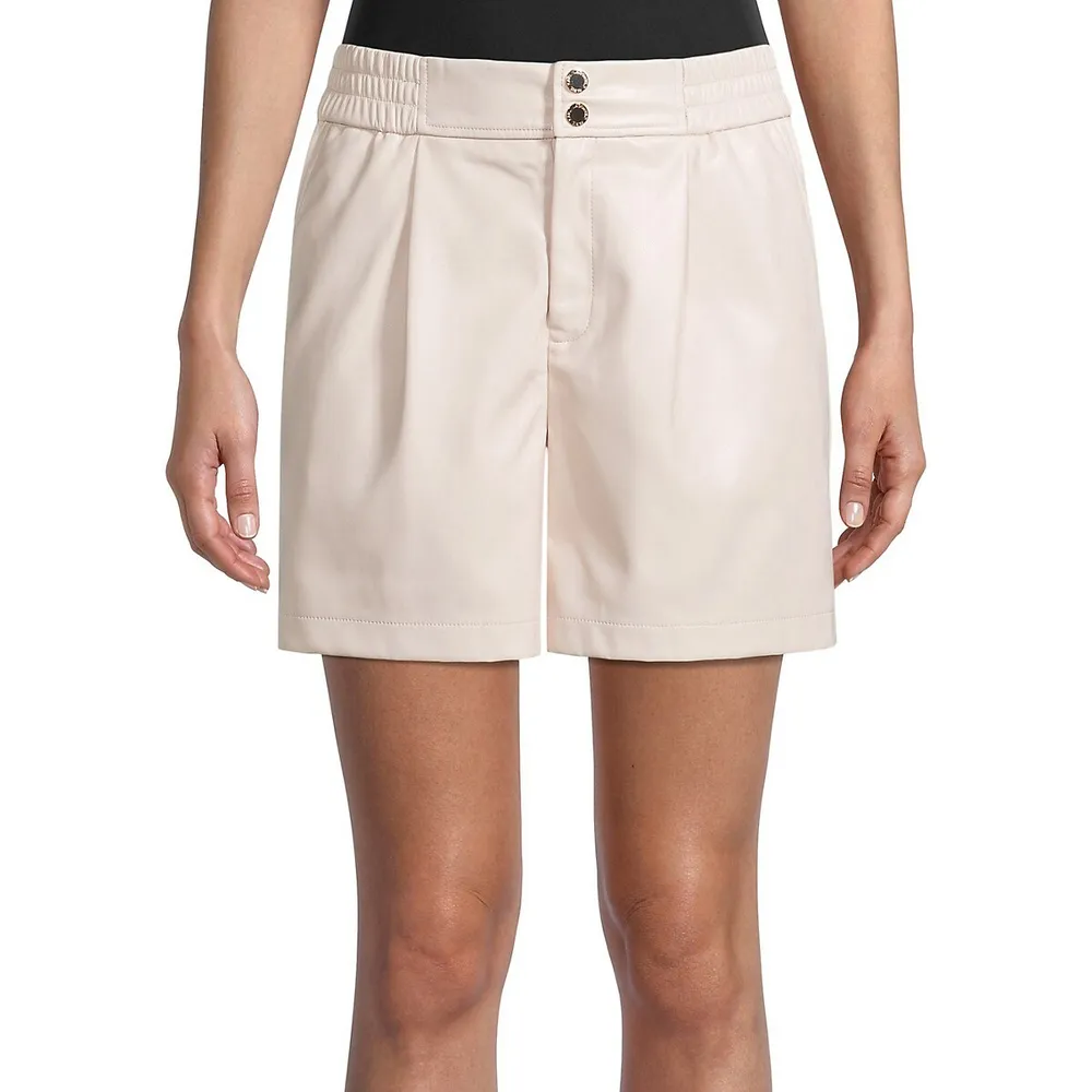 Faux Leather Low Rise Mini Skort