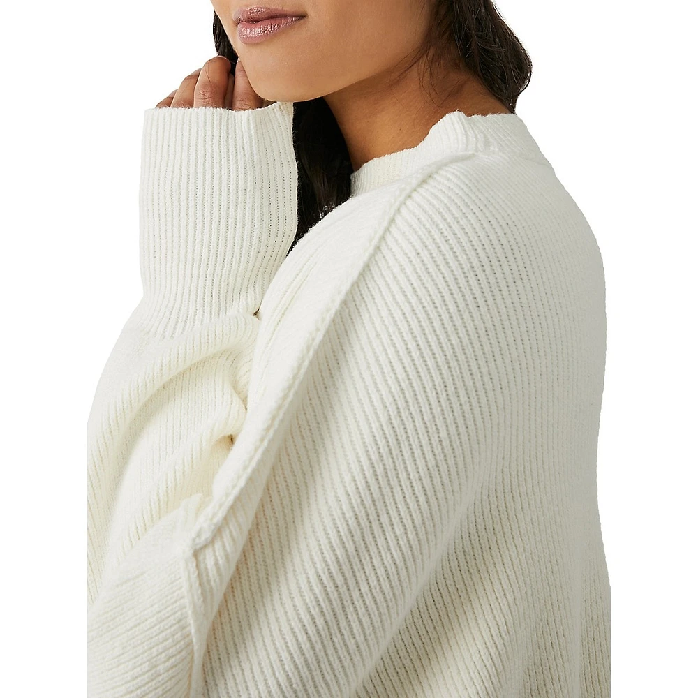 Easy Rib-Knit Cropped Sweater