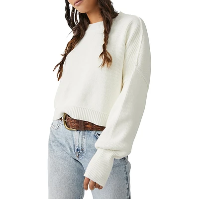 Easy Rib-Knit Cropped Sweater