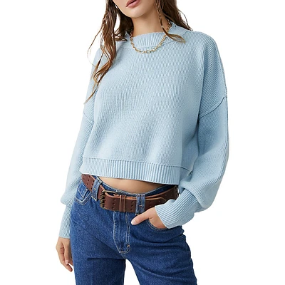 Easy Rib-Knit Cropped Sweater