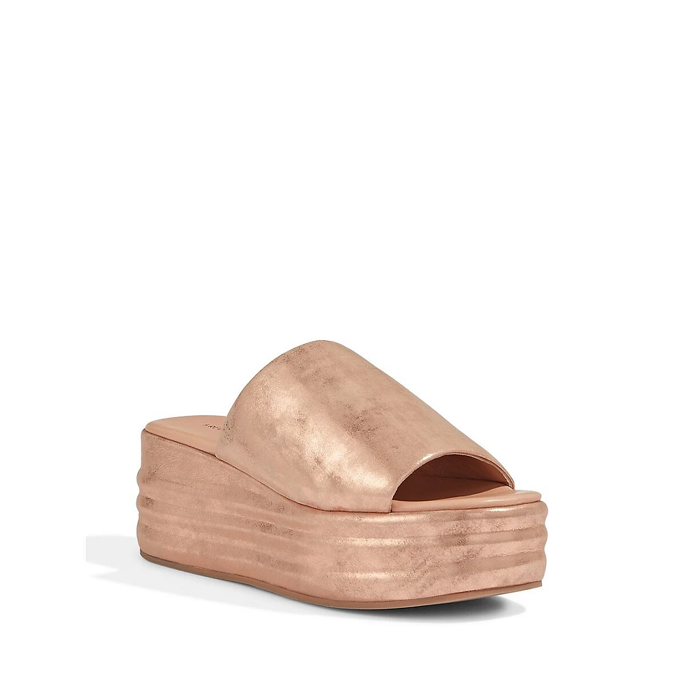 Harbor Flatform Leather Slide Sandals