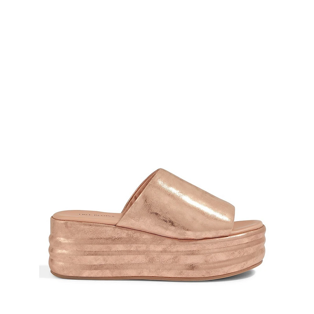 Harbor Flatform Leather Slide Sandals