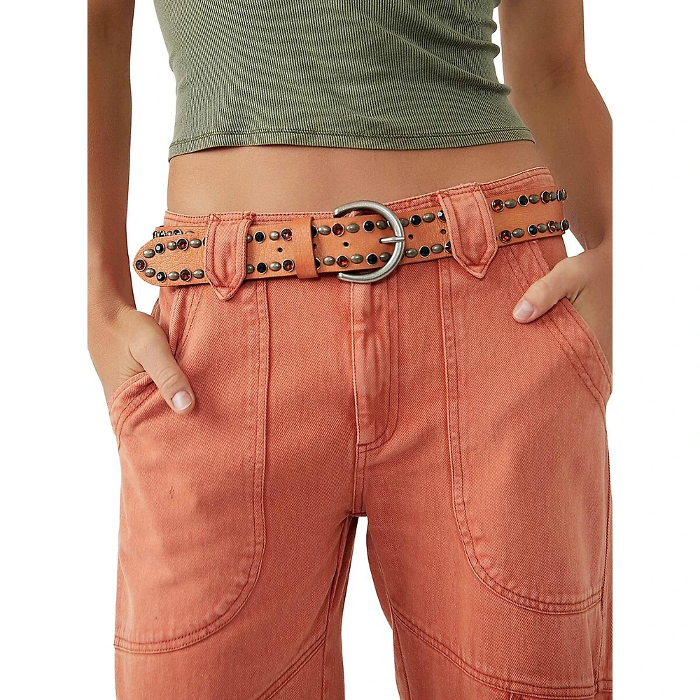 Ceinture cloutée en cuir Rockaway