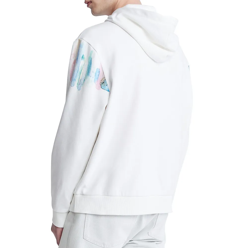 Amiri Oversized Grateful Dead Bear Hoodie in Ivory