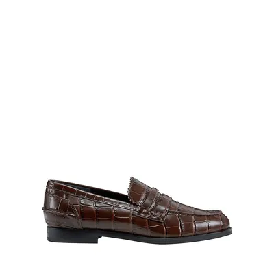 Women's Milton2 Croc-Embossed Leather Loafers