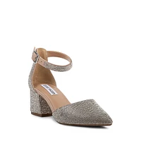 Dailey Rhinestone-Studded Block-Heel Shoes