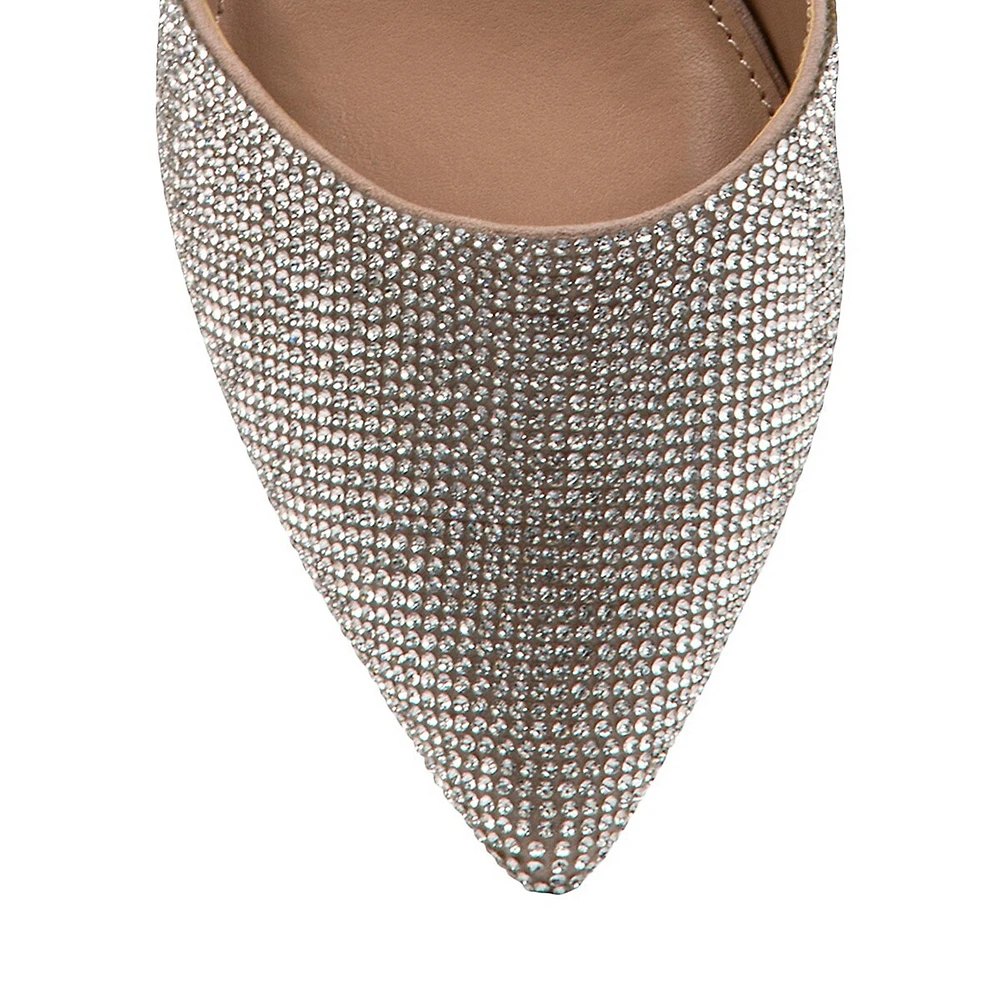 Dailey Rhinestone-Studded Block-Heel Shoes