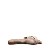 Women's Ravina Cross-Rib Studded Slide Sandals