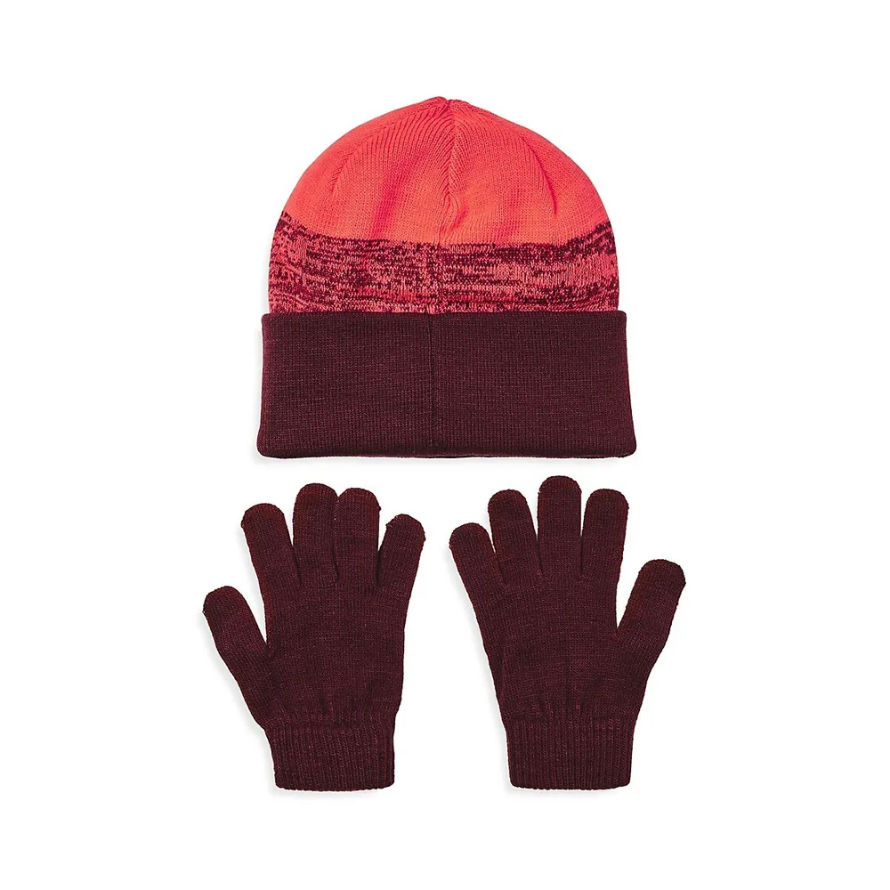 Kid's 2-Piece Toque & Gloves Knit Set