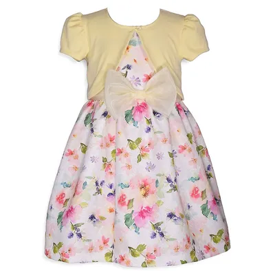 Little Girl's Floral Cardigan Dress