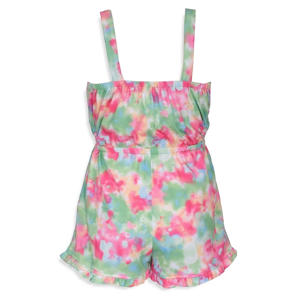 Girl's Tie-Dye Cutout Romper