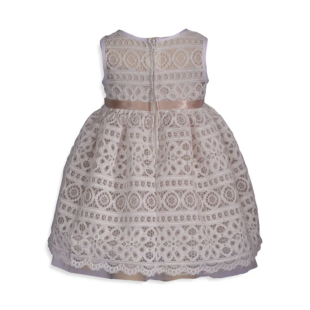 Baby Girl's Floral Band Lace Dress