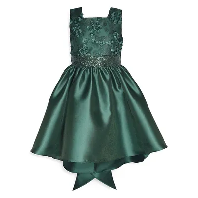 Girl's High-Low Taffeta Tails Party Dress