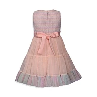 Little Girl's Rainbow Tiered Party Dress