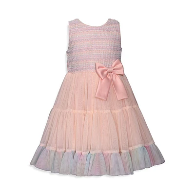 Little Girl's Rainbow Tiered Party Dress