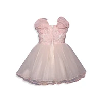 Baby Girl's Puff-Shoulder Ballerina Dress