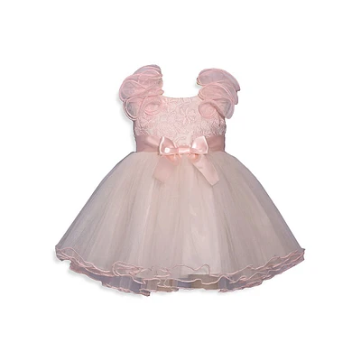 Baby Girl's Puff-Shoulder Ballerina Dress