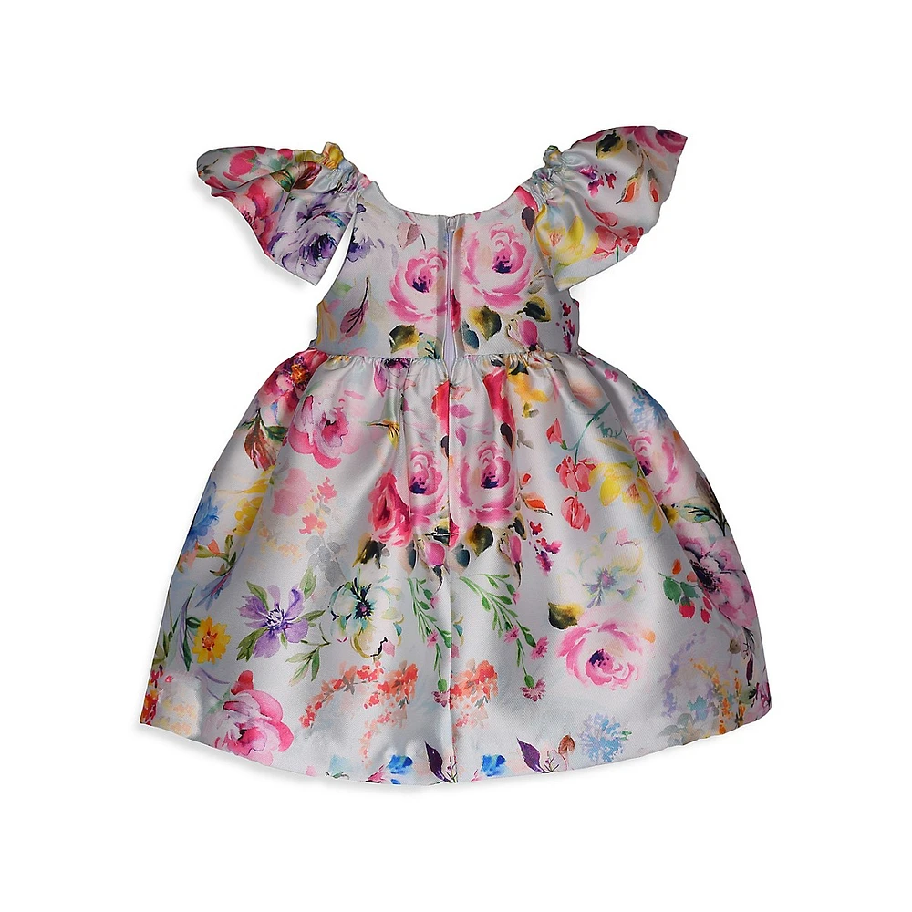 Baby Girl's Mikado Floral Dress & Bloomer Set