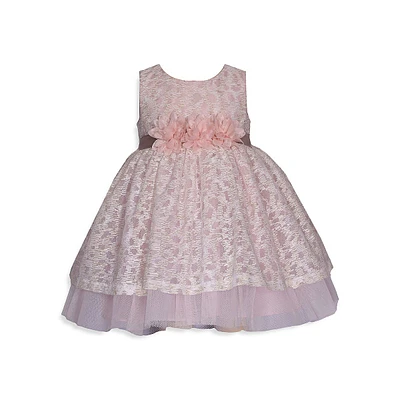 Baby Girl's Floral Band Lace Dress & Bloomer Set